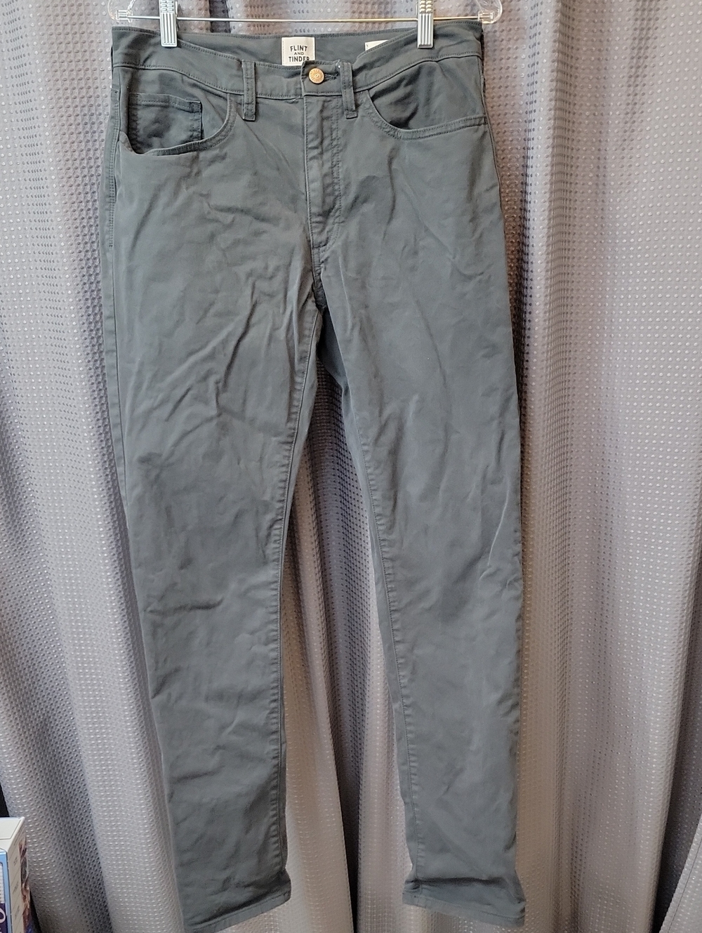 Flint And Tinder Grey Slim Fit Chino Pant Size 31 x 32